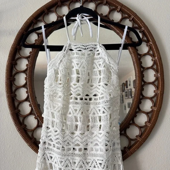 Revolve Rumer white crochet  beach cover up XS - Picture 2 of 10